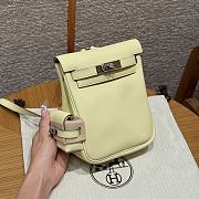 Fortok Hermes Kelly Jump Jaune Milton Swift Leather Silver Hardware 18*14.5*6cm  - 1