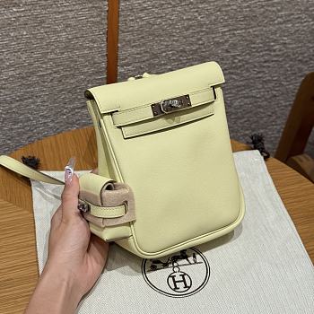 Fortok Hermes Kelly Jump Jaune Milton Swift Leather Silver Hardware 18*14.5*6cm 