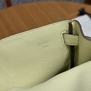 Fortok Hermes Kelly Jump Jaune Milton Swift Leather Silver Hardware 18*14.5*6cm  - 2