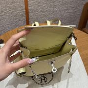 Fortok Hermes Kelly Jump Jaune Milton Swift Leather Silver Hardware 18*14.5*6cm  - 3