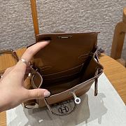Fortok Hermes Kelly Jump Gold Swift Leather Silver Hardware 18*14.5*6cm  - 2