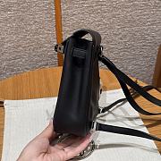 Fortok Hermes Kelly Jump Noir Swift Leather Silver Hardware 18*14.5*6cm - 3