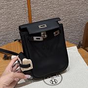 Fortok Hermes Kelly Jump Noir Swift Leather Silver Hardware 18*14.5*6cm - 4