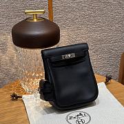 Fortok Hermes Kelly Jump Noir Swift Leather Silver Hardware 18*14.5*6cm - 6