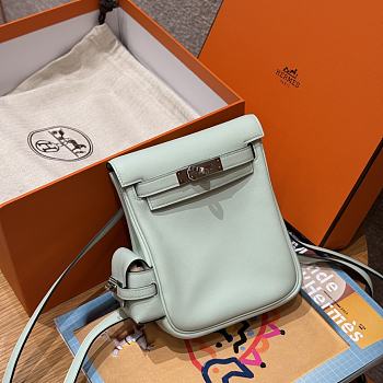 Fortok Hermes Kelly Jump Vert Peppermint Swift Leather Silver Hardware 18*14.5*6cm 
