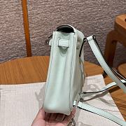 Fortok Hermes Kelly Jump Vert Peppermint Swift Leather Silver Hardware 18*14.5*6cm  - 3