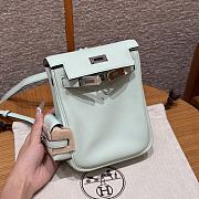 Fortok Hermes Kelly Jump Vert Peppermint Swift Leather Silver Hardware 18*14.5*6cm  - 2