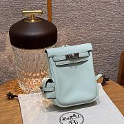 Fortok Hermes Kelly Jump Vert Peppermint Swift Leather Silver Hardware 18*14.5*6cm  - 5