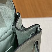 Fortok Hermes Kelly Jump Vert Peppermint Swift Leather Silver Hardware 18*14.5*6cm  - 4