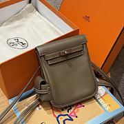 Fortok Hermes Kelly Jump Etoupe Swift Leather Silver Hardware 18*14.5*6cm   - 6