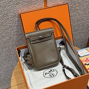 Fortok Hermes Kelly Jump Etoupe Swift Leather Silver Hardware 18*14.5*6cm   - 2
