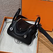 Fortok Hermes Lindy 19 Noir Clemence Leather Silver Hardware 19*13*9.5cm - 3