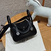 Fortok Hermes Lindy 19 Noir Clemence Leather Silver Hardware 19*13*9.5cm - 2