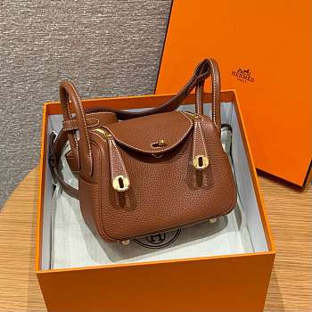 Fortok Hermes Lindy 19 Gold Clemence Leather Gold Hardware 19*13*9.5cm 