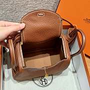 Fortok Hermes Lindy 19 Gold Clemence Leather Gold Hardware 19*13*9.5cm  - 4