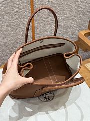 Fortok Hermès Garden Party 30 Bag Gold Negonda Leather Silver Hardware 30*21*13cm - 6