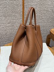 Fortok Hermès Garden Party 30 Bag Gold Negonda Leather Silver Hardware 30*21*13cm - 5