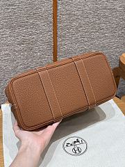 Fortok Hermès Garden Party 30 Bag Gold Negonda Leather Silver Hardware 30*21*13cm - 2