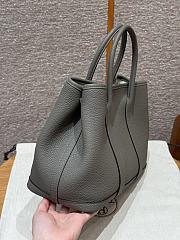 Fortok Hermès Garden Party 30 Bag Gris Meyer Negonda Leather Silver Hardware 30*21*13cm  - 6
