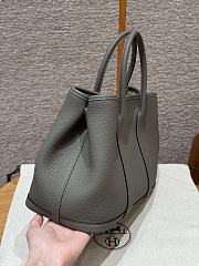 Fortok Hermès Garden Party 30 Bag Gris Meyer Negonda Leather Silver Hardware 30*21*13cm  - 5