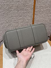 Fortok Hermès Garden Party 30 Bag Gris Meyer Negonda Leather Silver Hardware 30*21*13cm  - 4