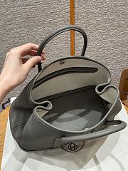 Fortok Hermès Garden Party 30 Bag Gris Meyer Negonda Leather Silver Hardware 30*21*13cm  - 3