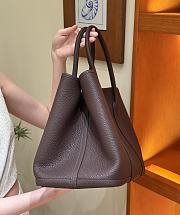 Fortok Hermès Garden Party 36 Bag Rouge Negonda Leather Silver Hardware 36*26*17cm - 4