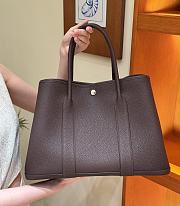 Fortok Hermès Garden Party 36 Bag Rouge Negonda Leather Silver Hardware 36*26*17cm - 2