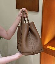 Fortok Hermès Garden Party 30 Bag Alezan Negonda Leather Silver Hardware 30*21*13cm - 6