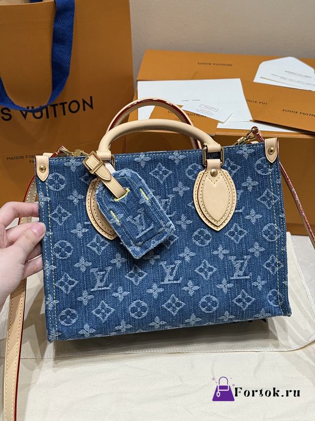Fortok Louis Vuitton OnTheGo PM Denim M14633 25×11×19cm - 1