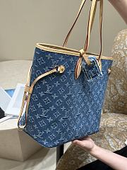 Fortok Louis Vuitton Neverfull Denim 25×0.5×15cm - 5
