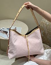 Fortok Louis Vuitton Pink Denim Carryall Bag 31×15×42cm - 4