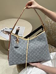 Fortok Louis Vuitton Blue Denim Carryall Bag 31×15×42cm - 1