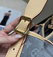 Fortok Louis Vuitton Blue Denim Carryall Bag 31×15×42cm - 4