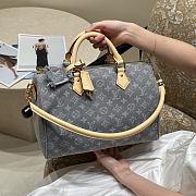 Fortok Louis Vuitton Speedy Soft 30 Blue Denim 21×17×30cm  - 1