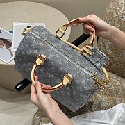Fortok Louis Vuitton Speedy Soft 30 Blue Denim 21×17×30cm  - 6