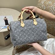 Fortok Louis Vuitton Speedy Soft 30 Blue Denim 21×17×30cm  - 4