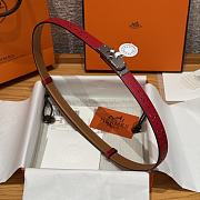 Fortok Hermès Kelly 18 belt Red 18mm/ 60-100cm Silver Hardware - 6