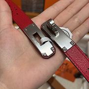 Fortok Hermès Kelly 18 belt Red 18mm/ 60-100cm Silver Hardware - 4
