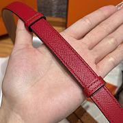 Fortok Hermès Kelly 18 belt Red 18mm/ 60-100cm Silver Hardware - 2