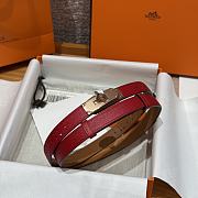 Fortok Hermès Kelly 18 belt Red 18mm/ 60-100cm Rose Gold Hardware - 1