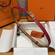Fortok Hermès Kelly 18 belt Red 18mm/ 60-100cm Rose Gold Hardware - 5