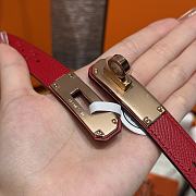 Fortok Hermès Kelly 18 belt Red 18mm/ 60-100cm Rose Gold Hardware - 4