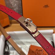 Fortok Hermès Kelly 18 belt Red 18mm/ 60-100cm Rose Gold Hardware - 3