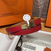Fortok Hermès Kelly 18 belt Red 18mm/ 60-100cm Gold Hardware - 6
