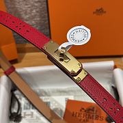 Fortok Hermès Kelly 18 belt Red 18mm/ 60-100cm Gold Hardware - 2