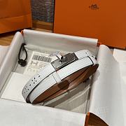 Fortok Hermès Kelly 18 belt White 18mm/ 60-100cm Silver Hardware - 1