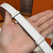 Fortok Hermès Kelly 18 belt White 18mm/ 60-100cm Silver Hardware - 6