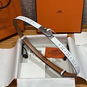 Fortok Hermès Kelly 18 belt White 18mm/ 60-100cm Silver Hardware - 5