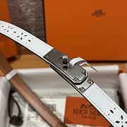 Fortok Hermès Kelly 18 belt White 18mm/ 60-100cm Silver Hardware - 4